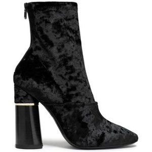 Phillip Lim Crushed Velvet Black Boot Heels